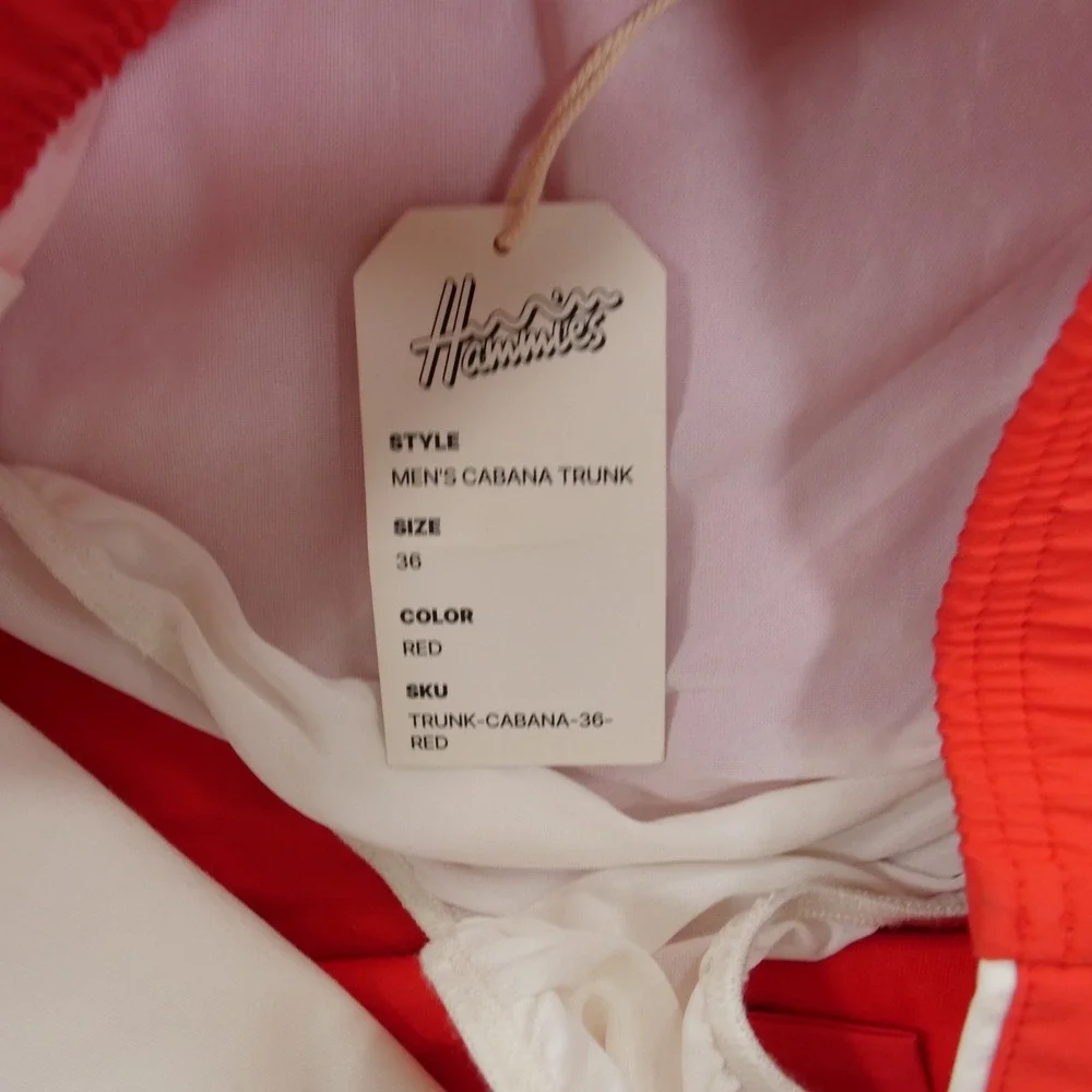 Hammies Shorts Mens 36 Red Cabana Retro 50s 60s Beach Swim Trunks New